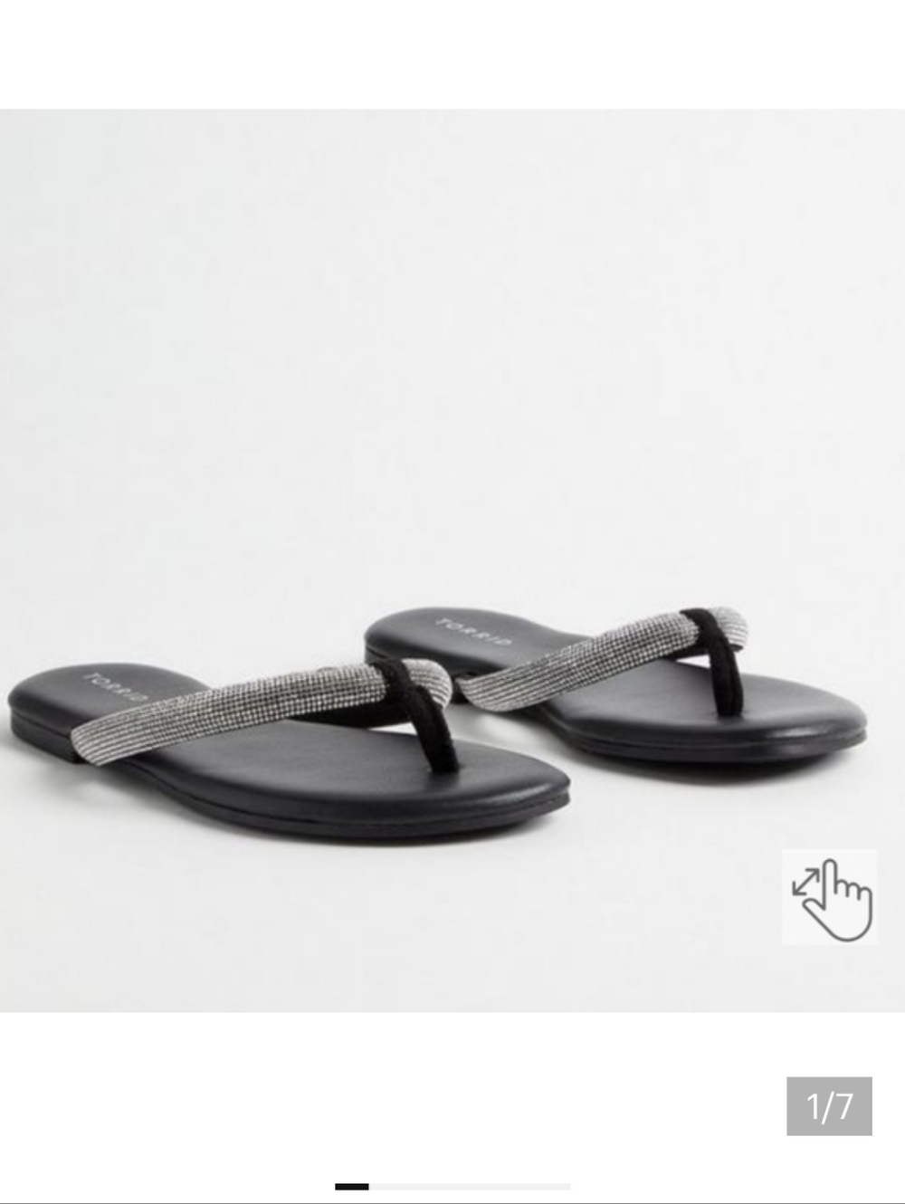 🆕️🩴BLACK RHINESTONE TUBING FLIP FLOP - WW🩴